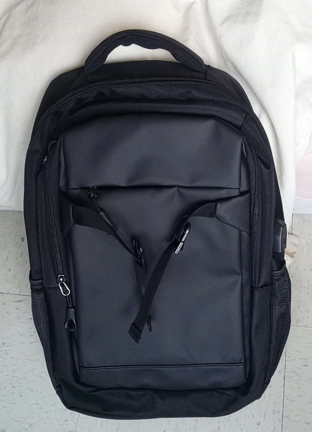 Black Laptop Backpack with USB Port