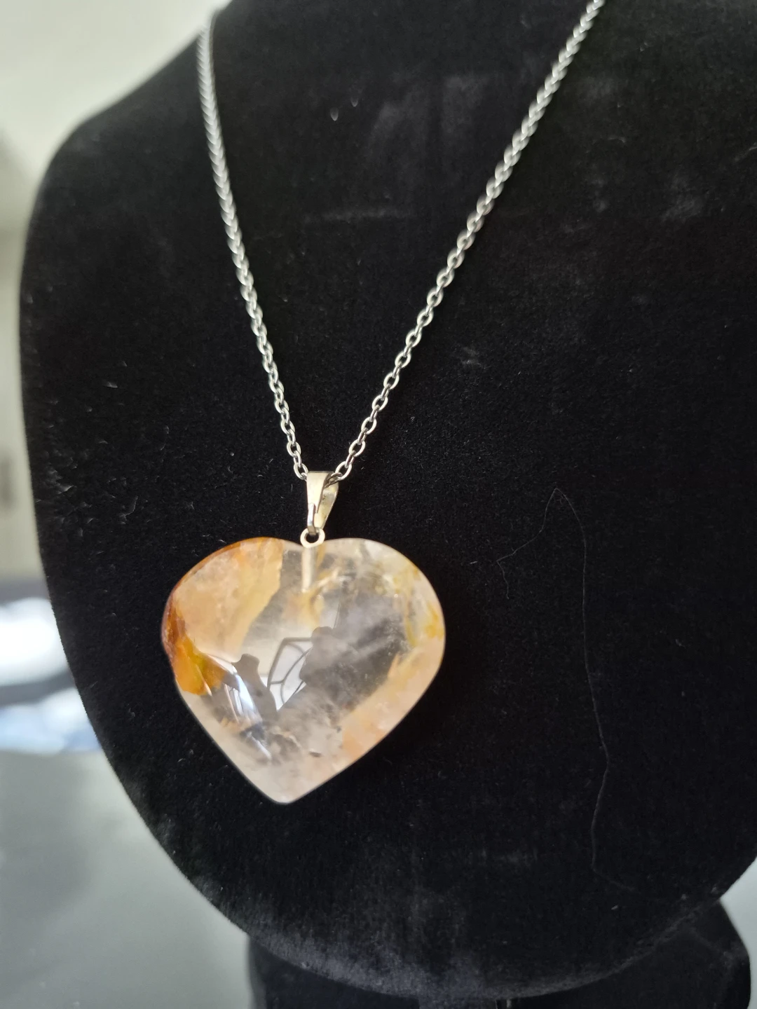 Heart Pendant Necklace - Citrine Gemstone - photo 3