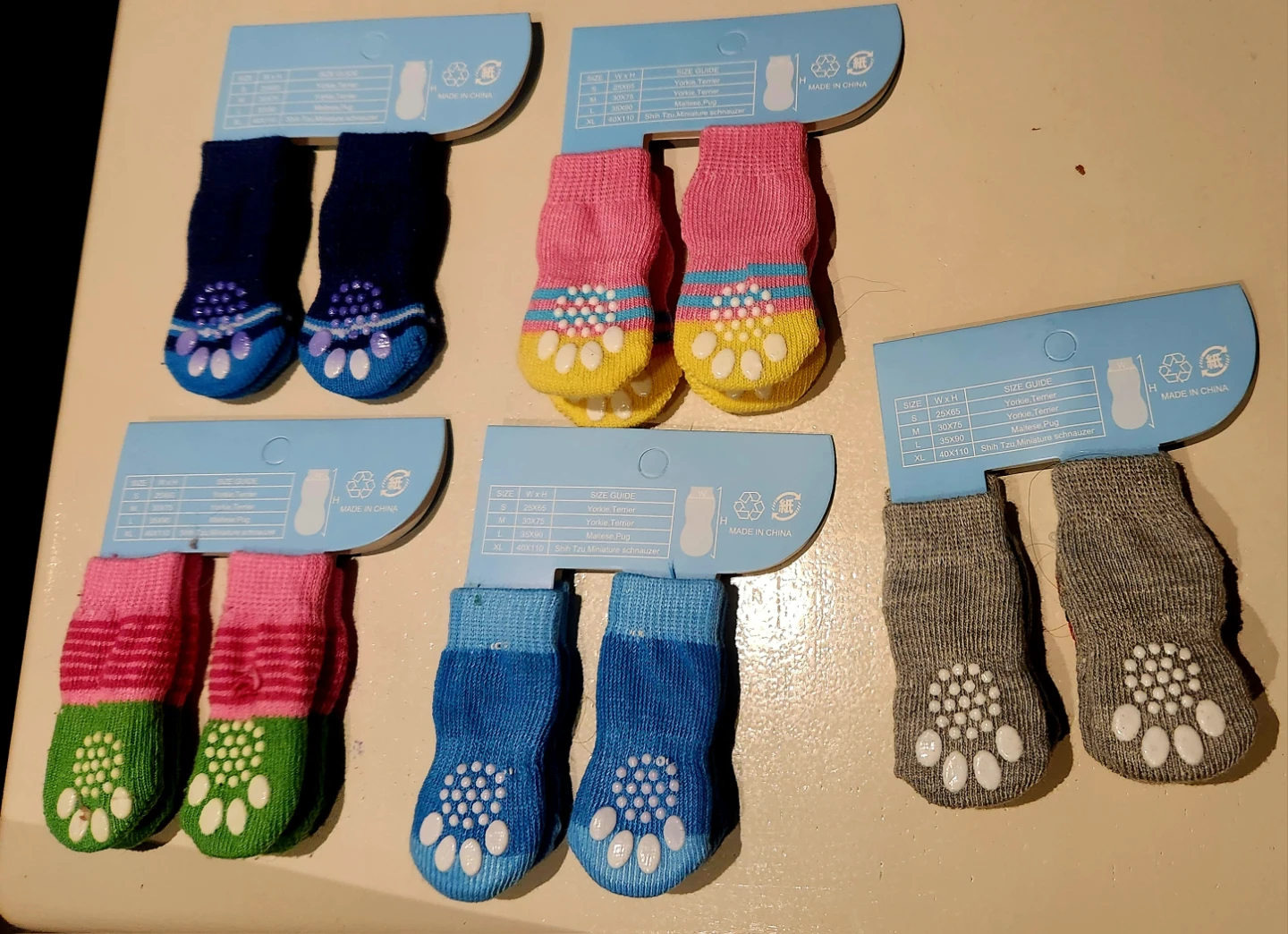 🐾 5 sets of Cute Dog Socks 🐾 (Medium, Non-Skid)