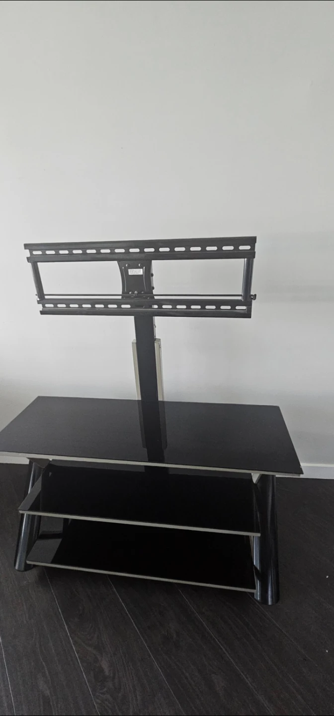Black Glass TV Stand with Mount