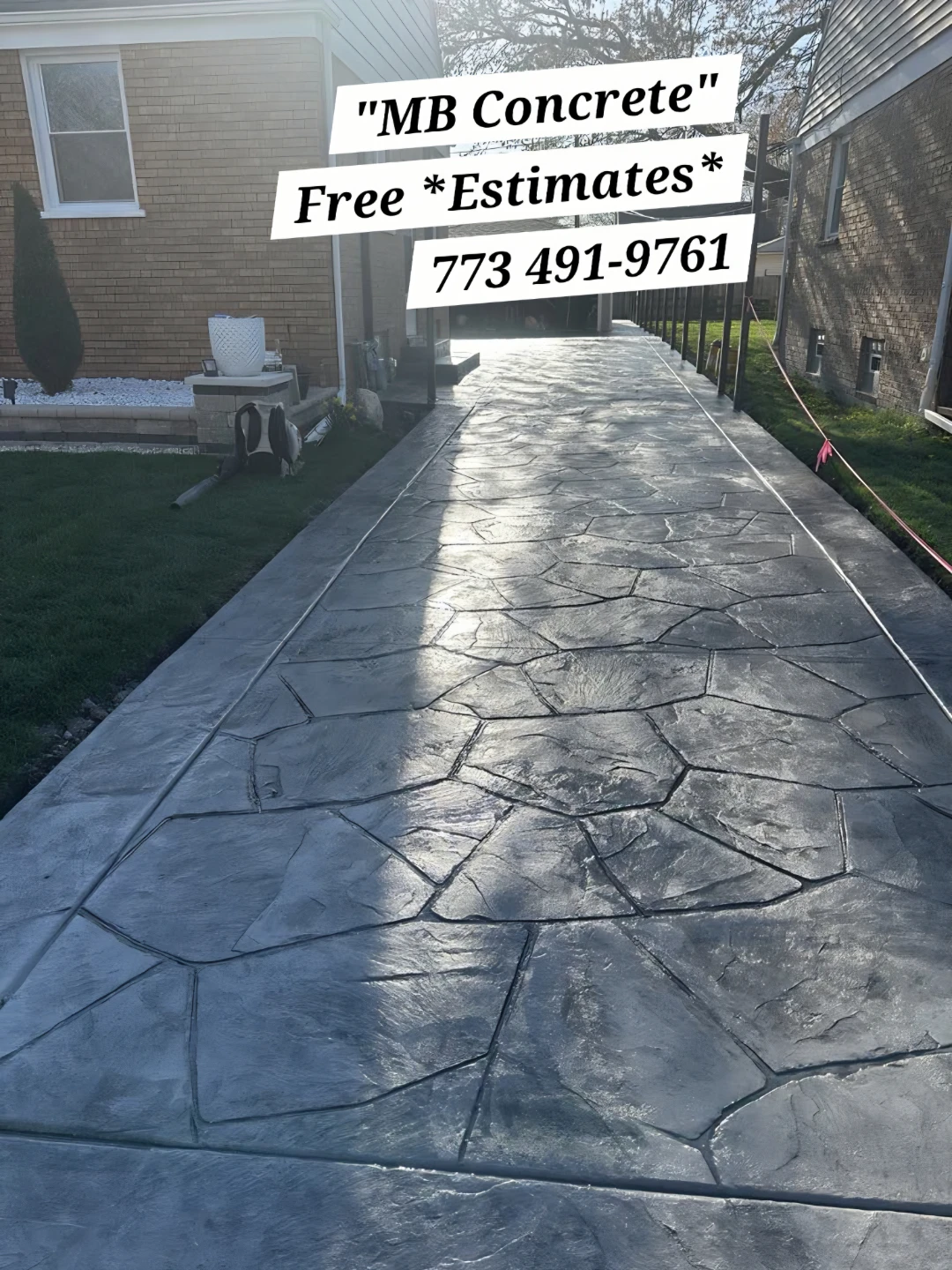 Stamped Concrete Driveway Installation