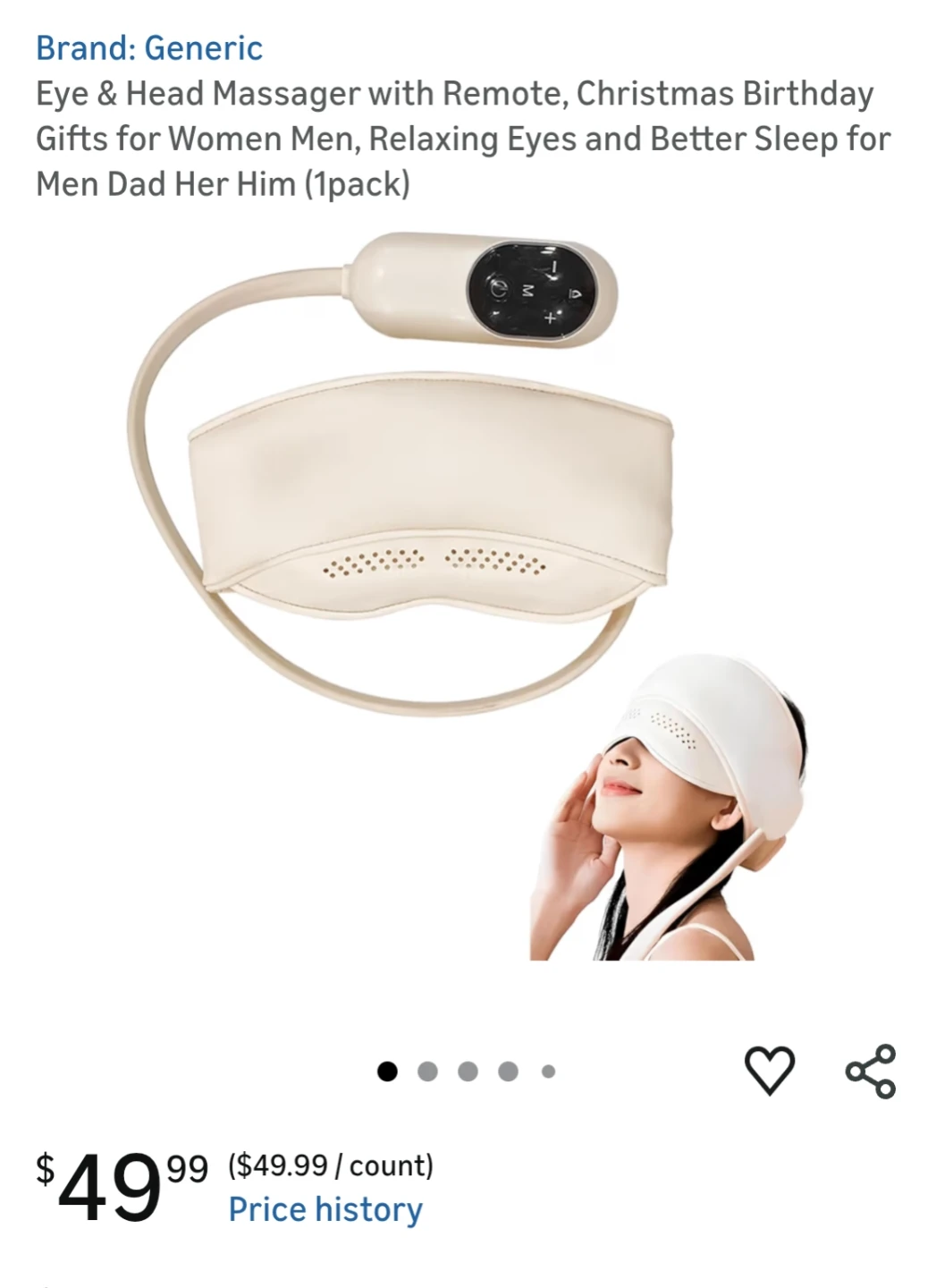 Generic Eye & Head Massager with Remote (cash only)