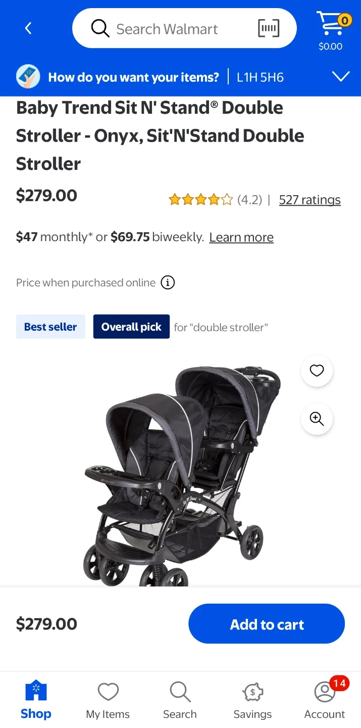 Baby Trend Sit N' Stand Double Stroller - Onyx