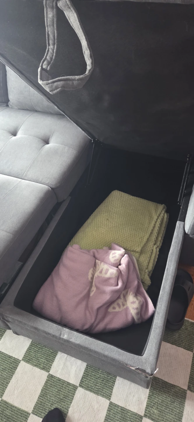 Grey Sectional Sofa with Storage - photo 5