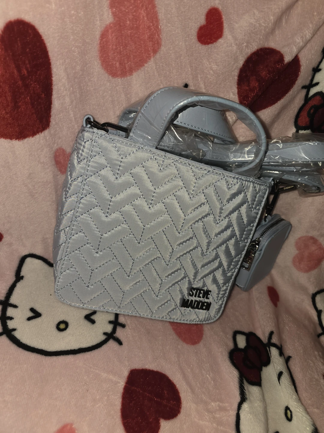Steve Madden Quilted Mini Bag - Light Blue