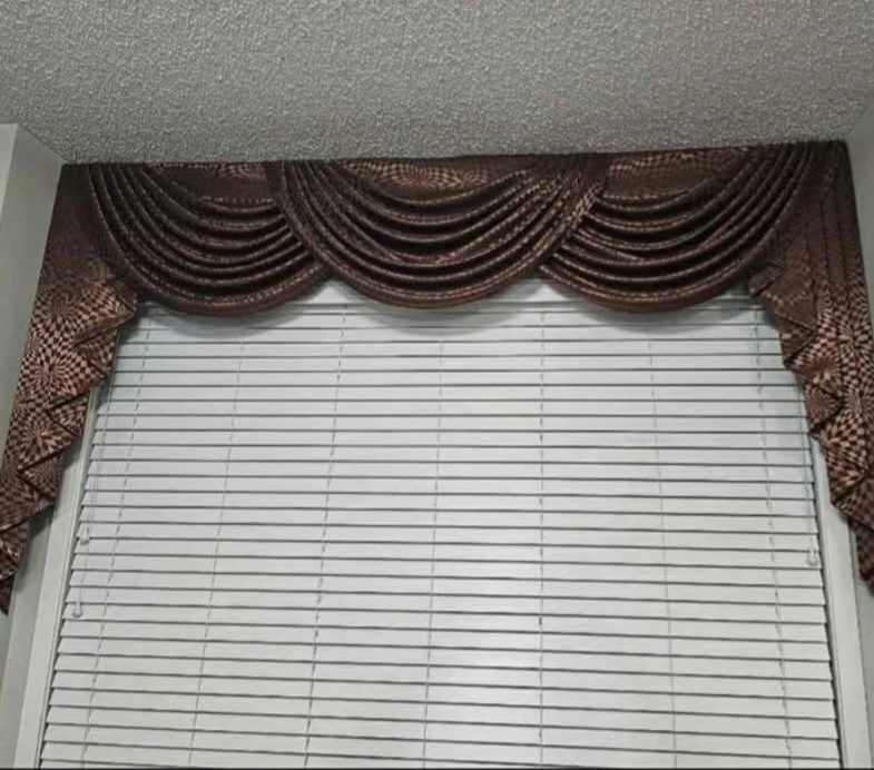 Window Curtains Valance for Living Room Chocolate Waterfall ... - photo 4
