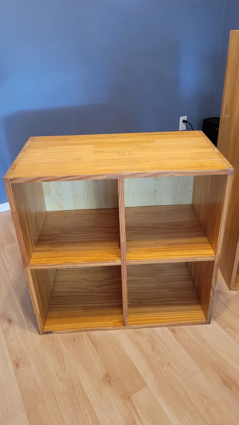 Wooden Cube Shelf and Tall Shelf Unit - photo 2