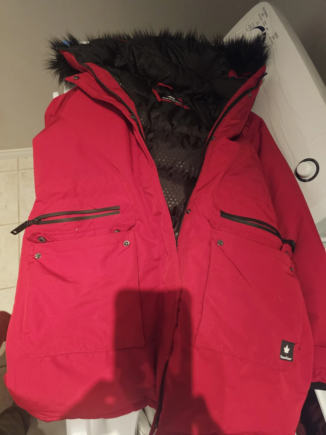 Canadiana Red Winter Parka Jacket L/G