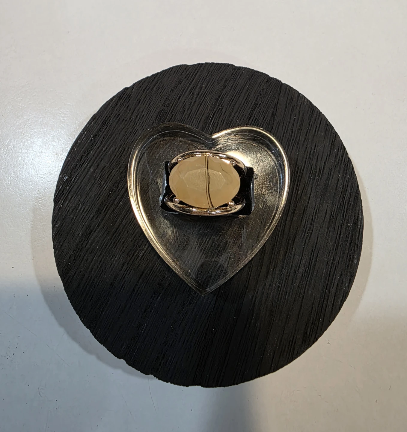 Oval Amber Ring with Gold Setting