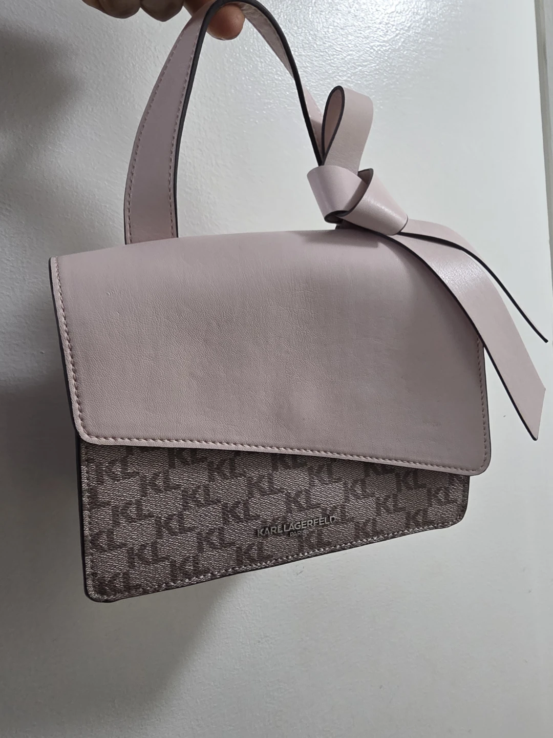 Karl Lagerfeld Pink & Grey Logo Shoulder Bag - photo 3