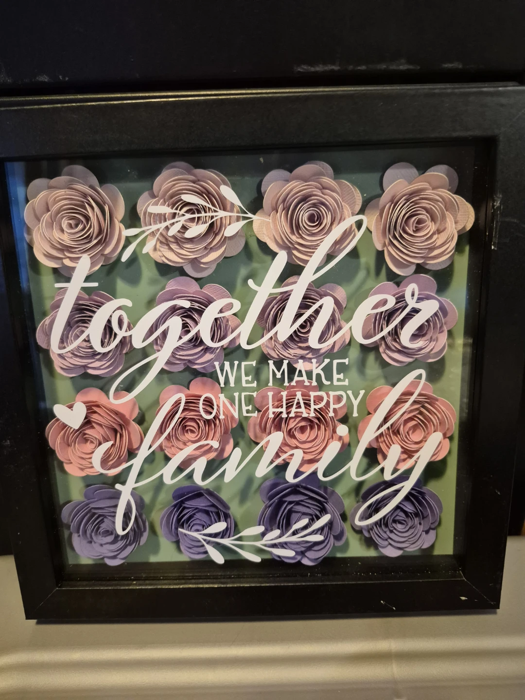 Shadow Box Wall Art with Paper Flowers