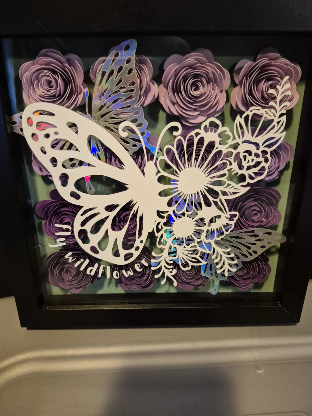 Shadow Box Wall Art with Paper Flowers - photo 2