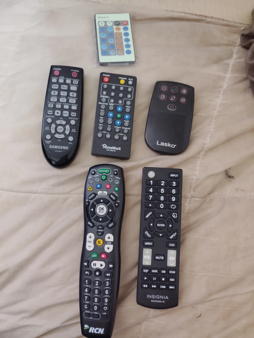 Assorted TV Remotes - Insignia, Homeworx $10 each