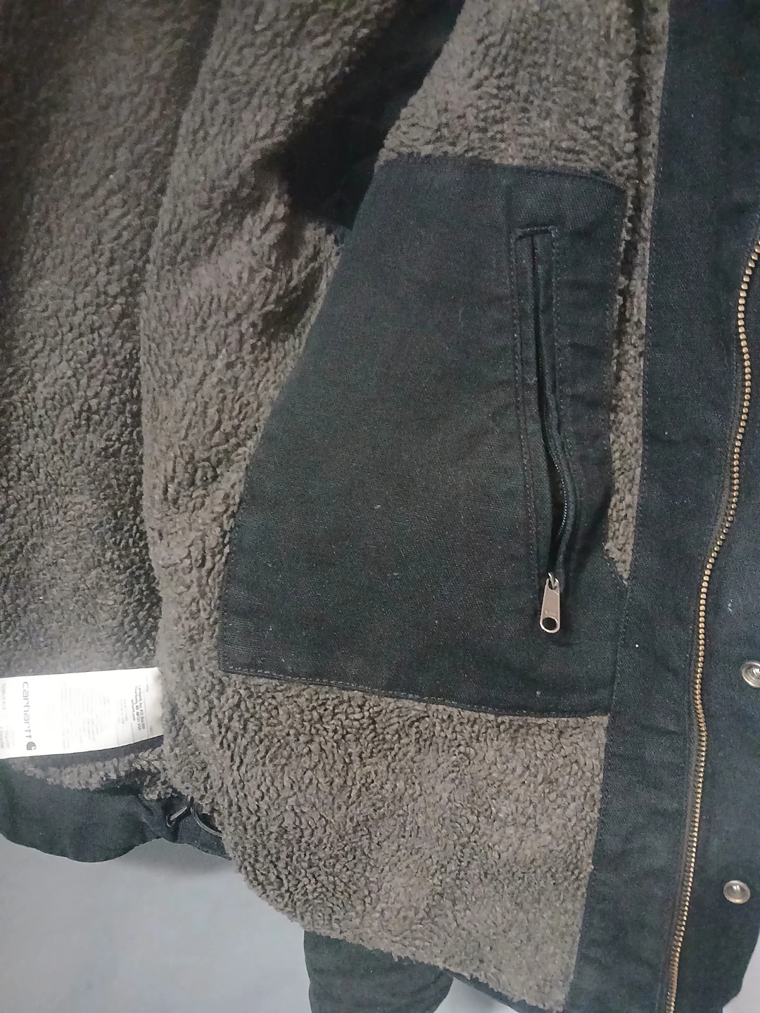 Carhartt Sherpa Lined Canvas Jacket Size S - photo 3