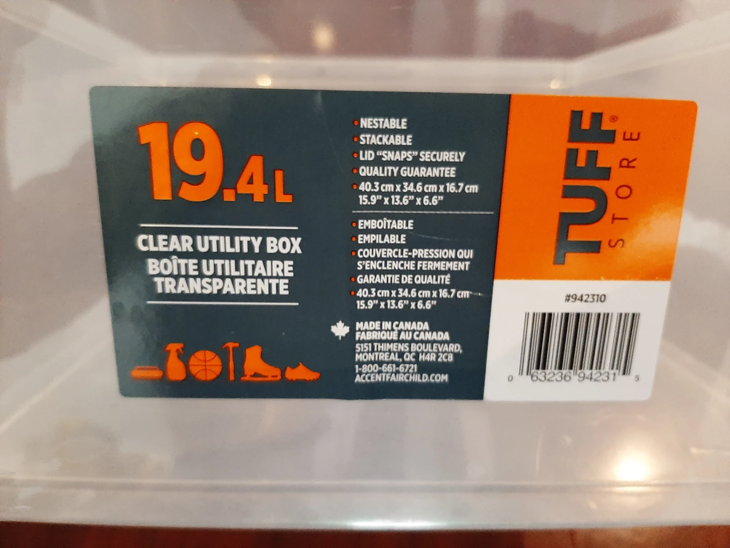 Tuff Store 19.4L Clear Utility Box - photo 3