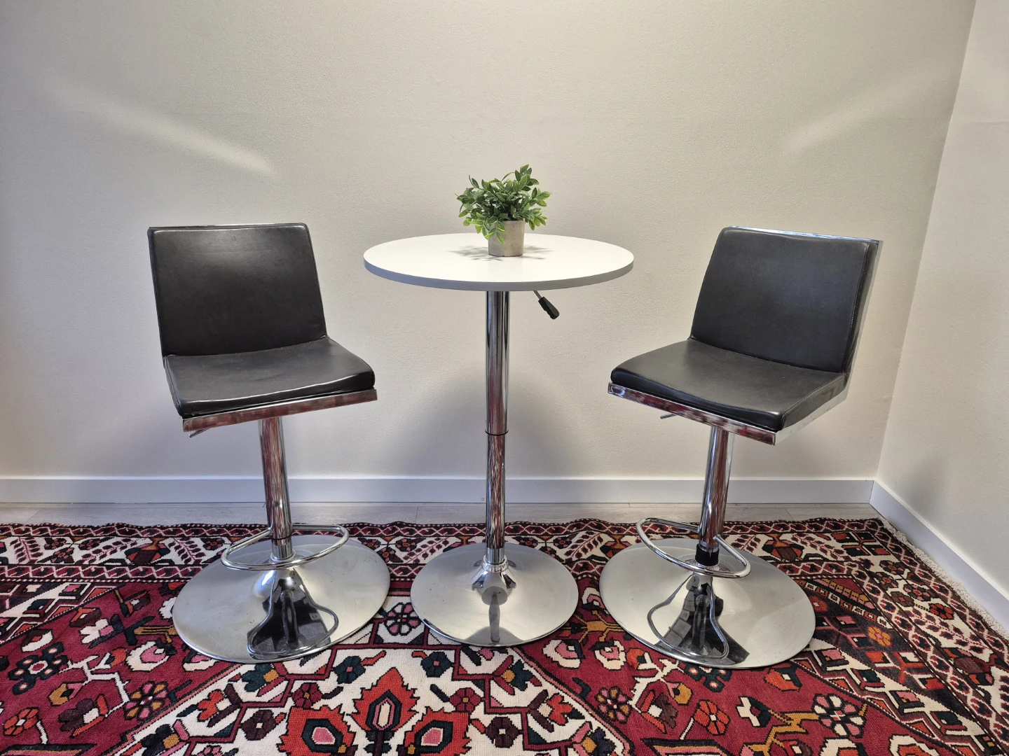 Sleek Adjustable Height Round Bistro Table