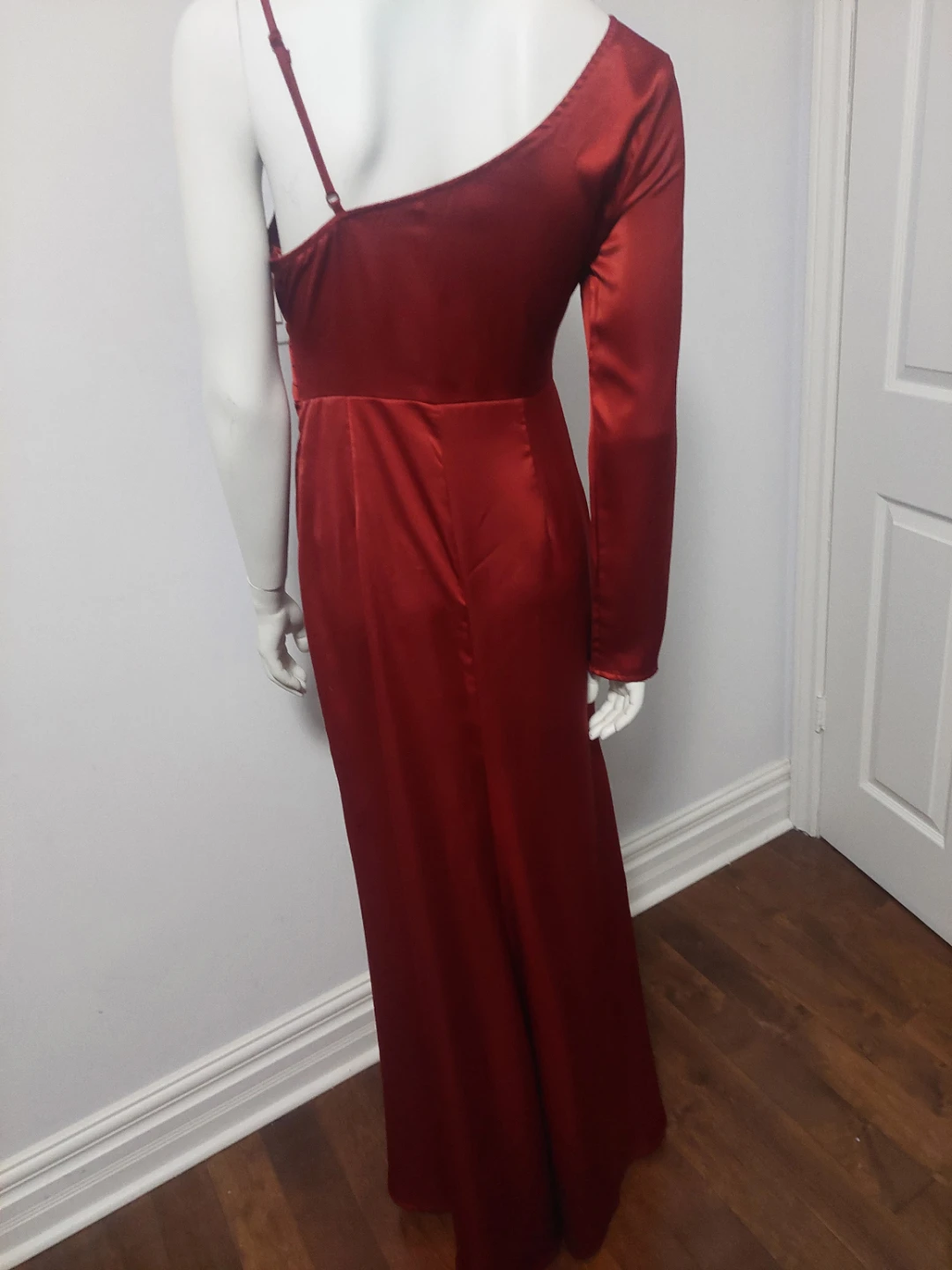 Red One-Sleeve Maxi Dress - photo 5