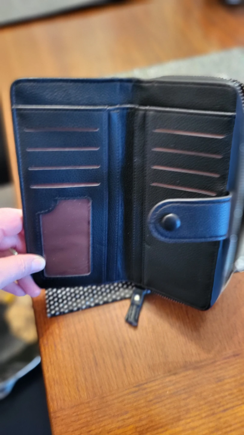 Black Bifold Zip Around Wallet - photo 2
