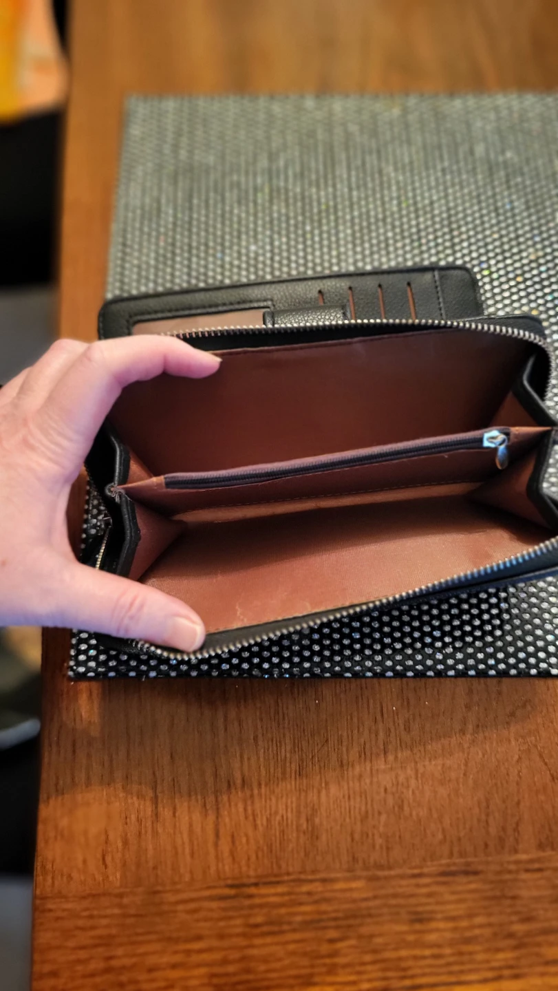 Black Bifold Zip Around Wallet - photo 3