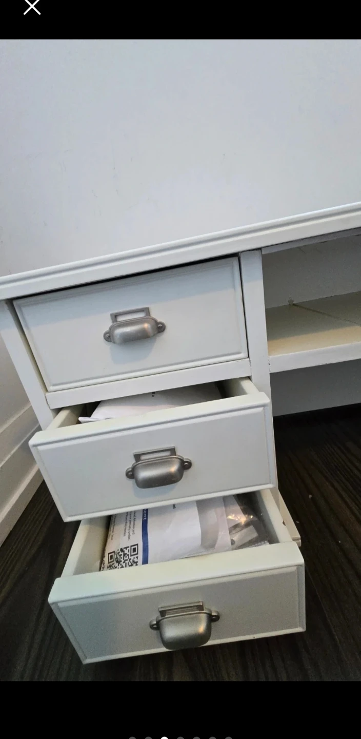 White Desk with Drawers - photo 5