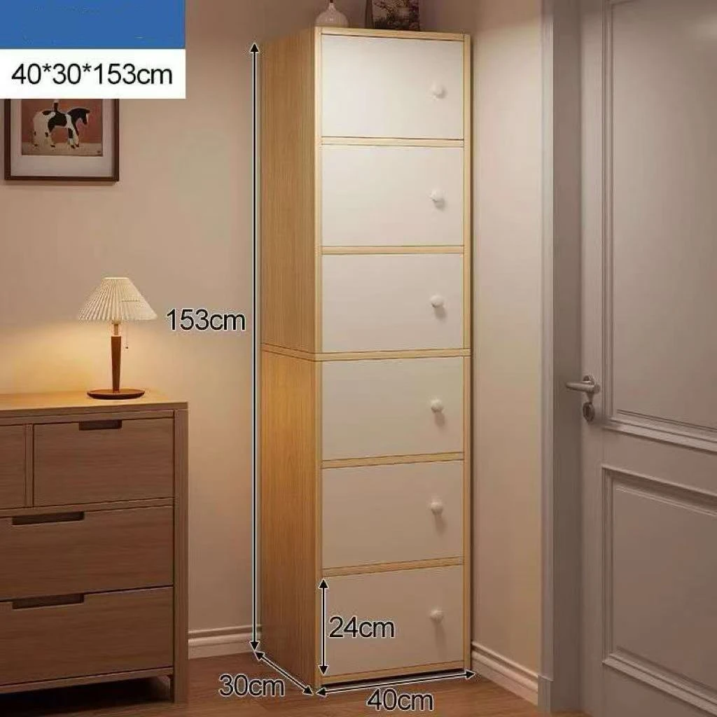 Tall Storage Cabinet with 6 Doors - 40x30x153cm