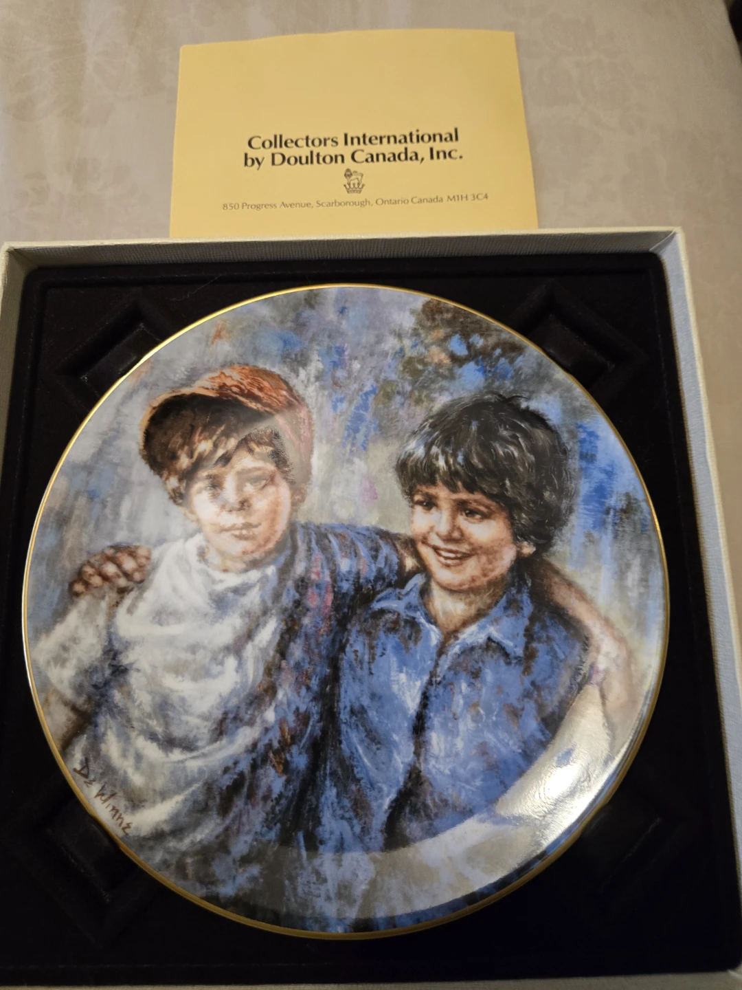 New! Royal Doulton "Buddies" Collector Plate by Lisette De Winne