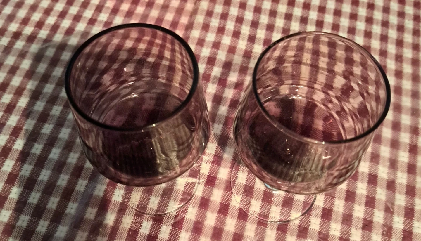 Set of 2 Purple Stemmed Glasses - photo 2