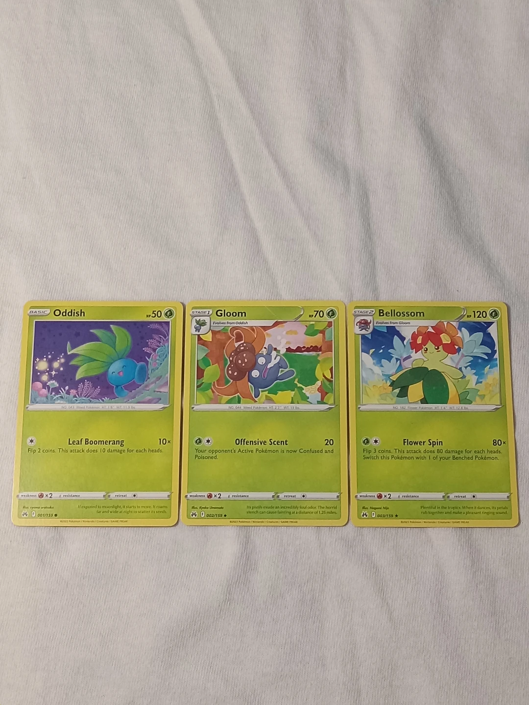 Crown Zenith Oddish Evolution Line Pokémon Cards Near Mint