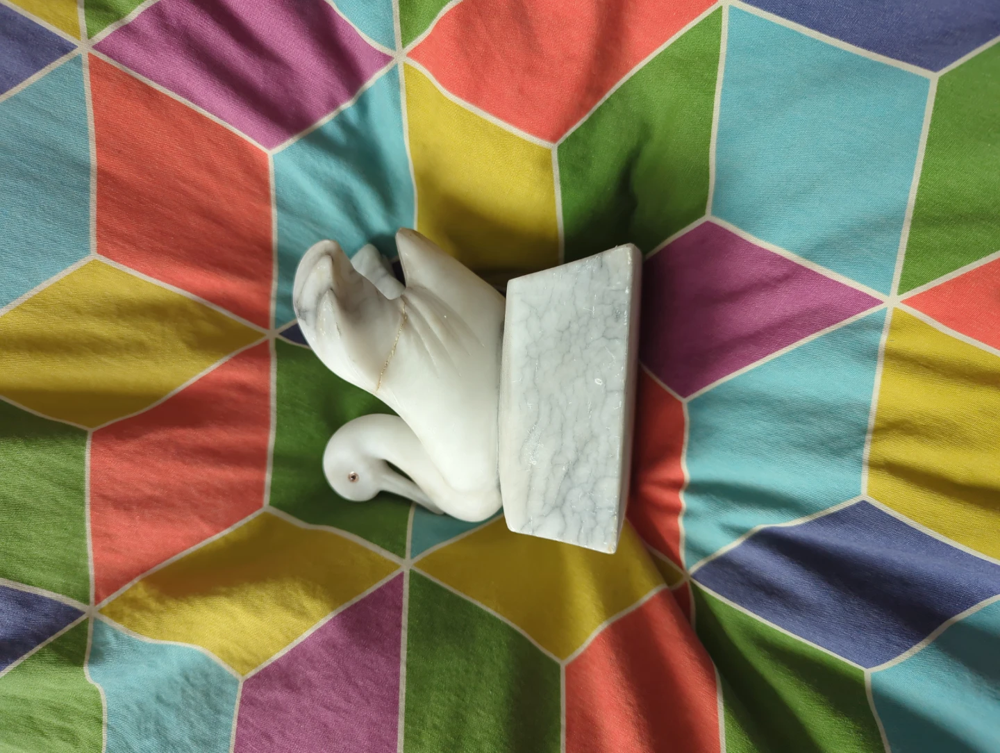 Marble Swan Bookends