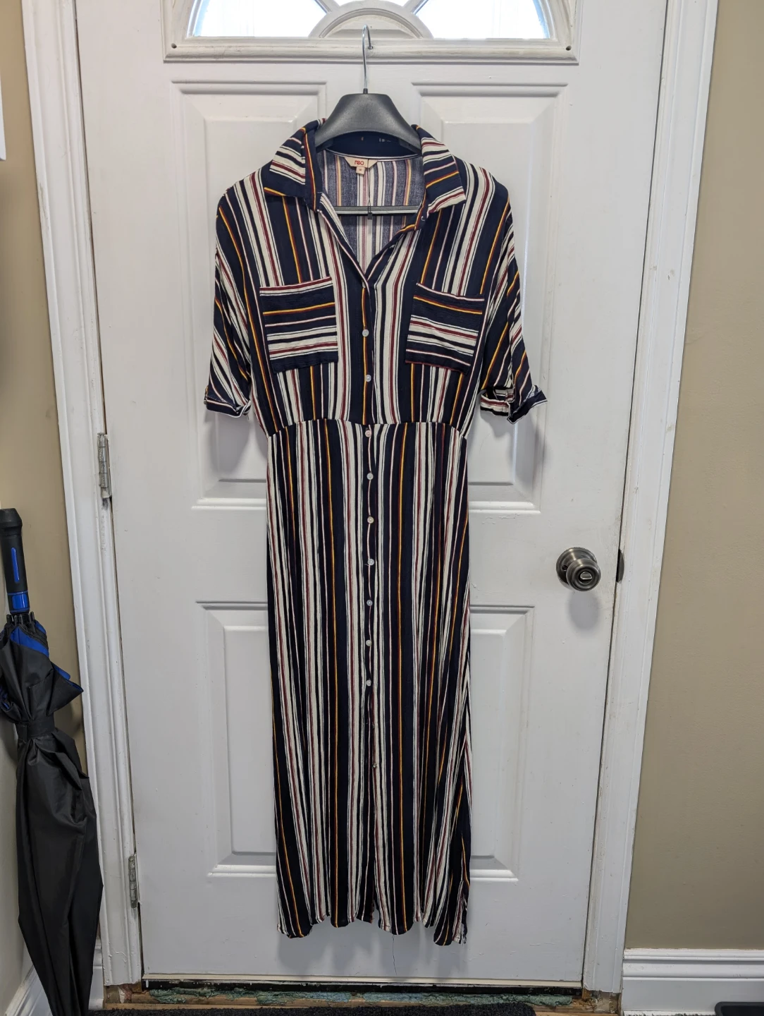Reo Striped Maxi Dress - Size 14