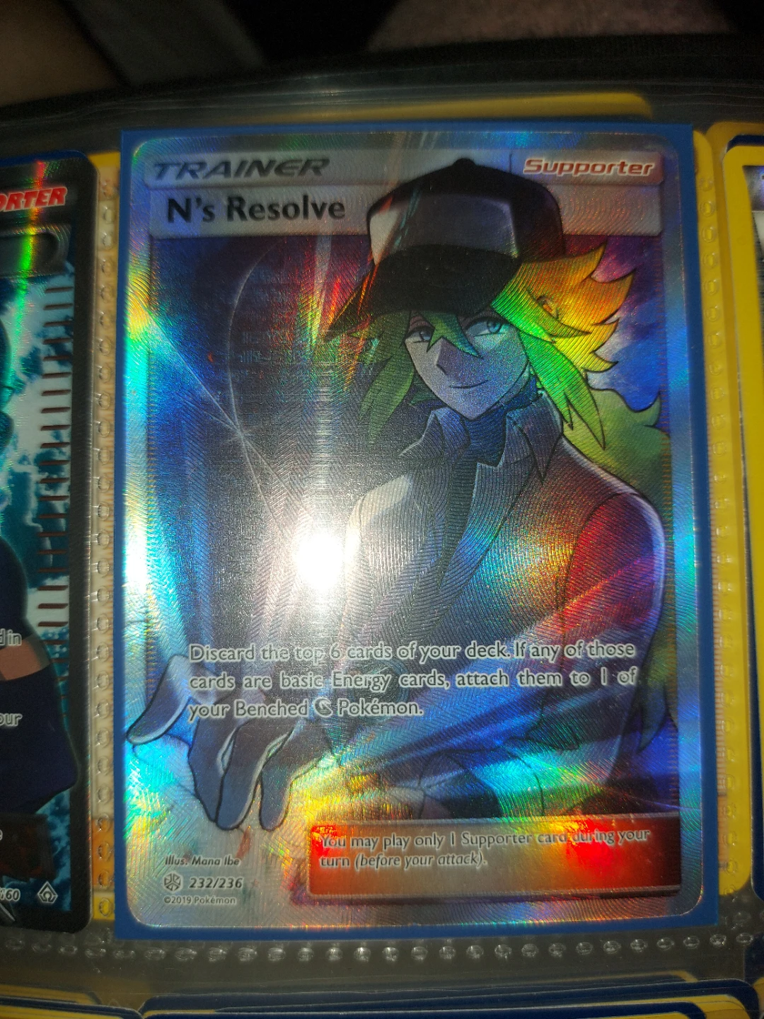 Pokemon N's Resolve full art holo Trainer Card