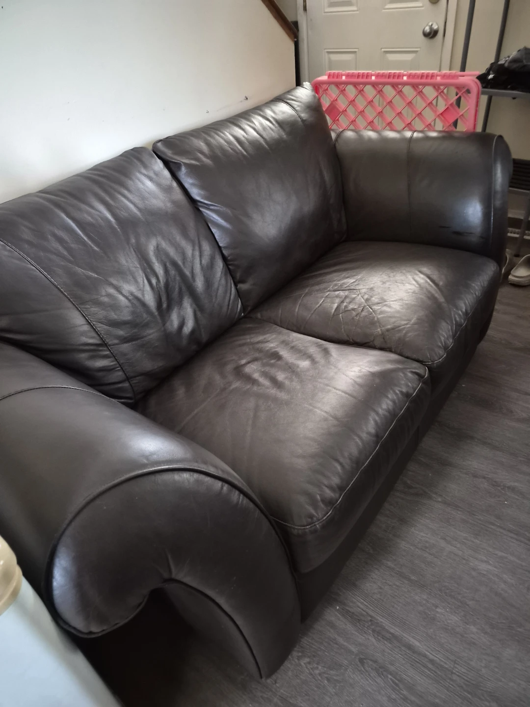 Dark Brown Leather Sofa