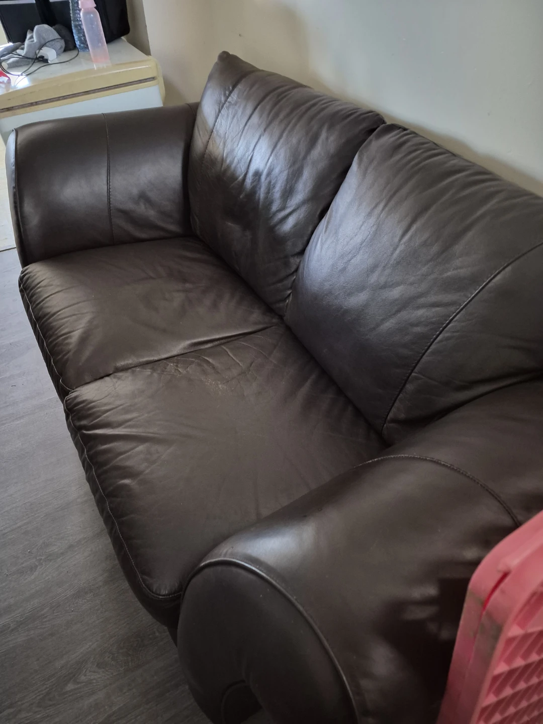 Dark Brown Leather Sofa - photo 2
