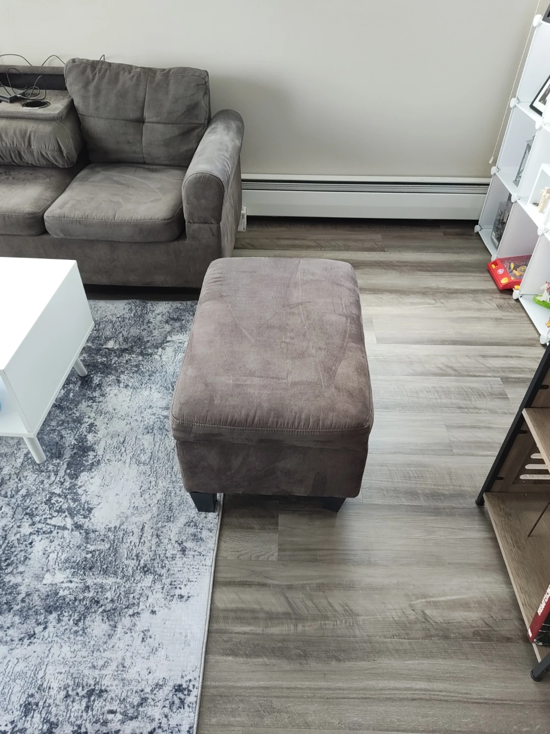 Grey sectional couch with ottoman - photo 3