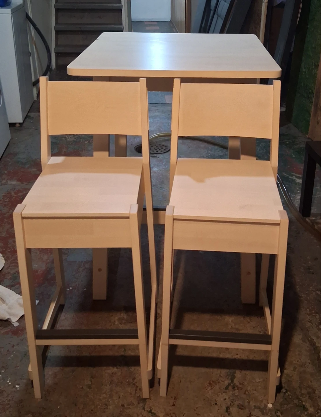 Light Wood Bar Table and 2 Chairs Set 🏆