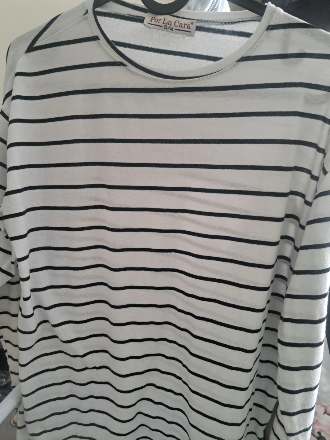 Por La Cara Striped Long Sleeve Top Size S/M