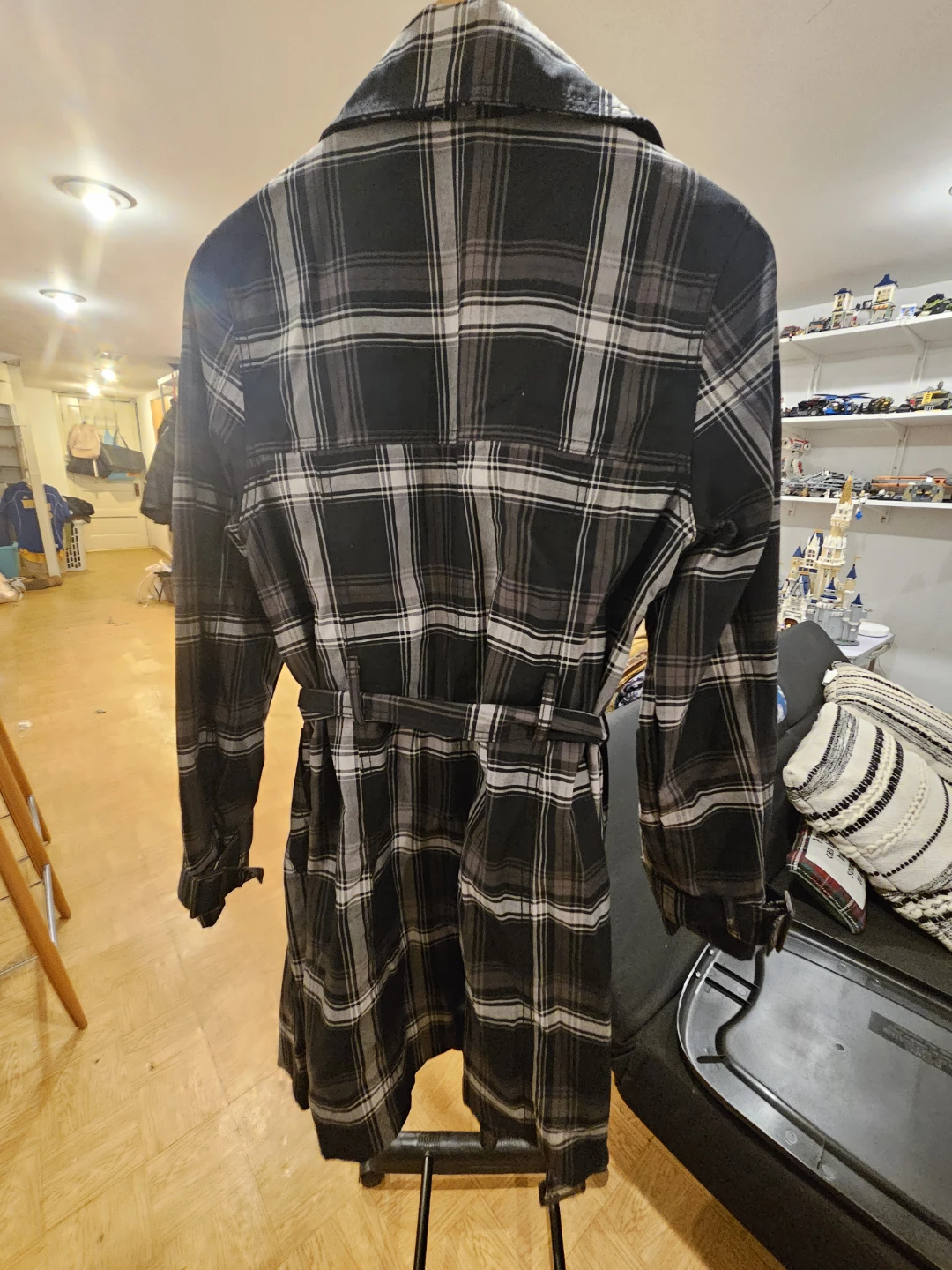 Merona Plaid Water Repellent Trench Coat Size L - photo 2