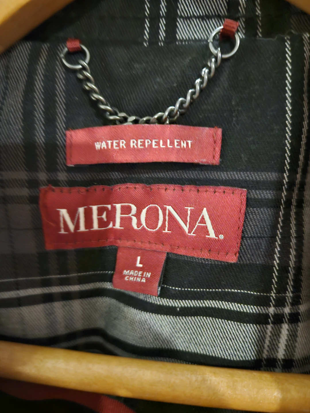 Merona Plaid Water Repellent Trench Coat Size L - photo 3
