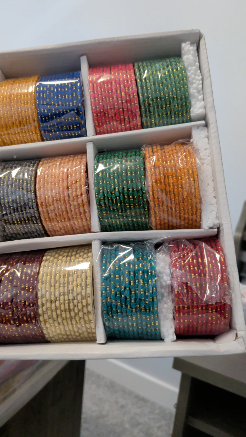Set of Colourful Bangles with Gold Accents - photo 2