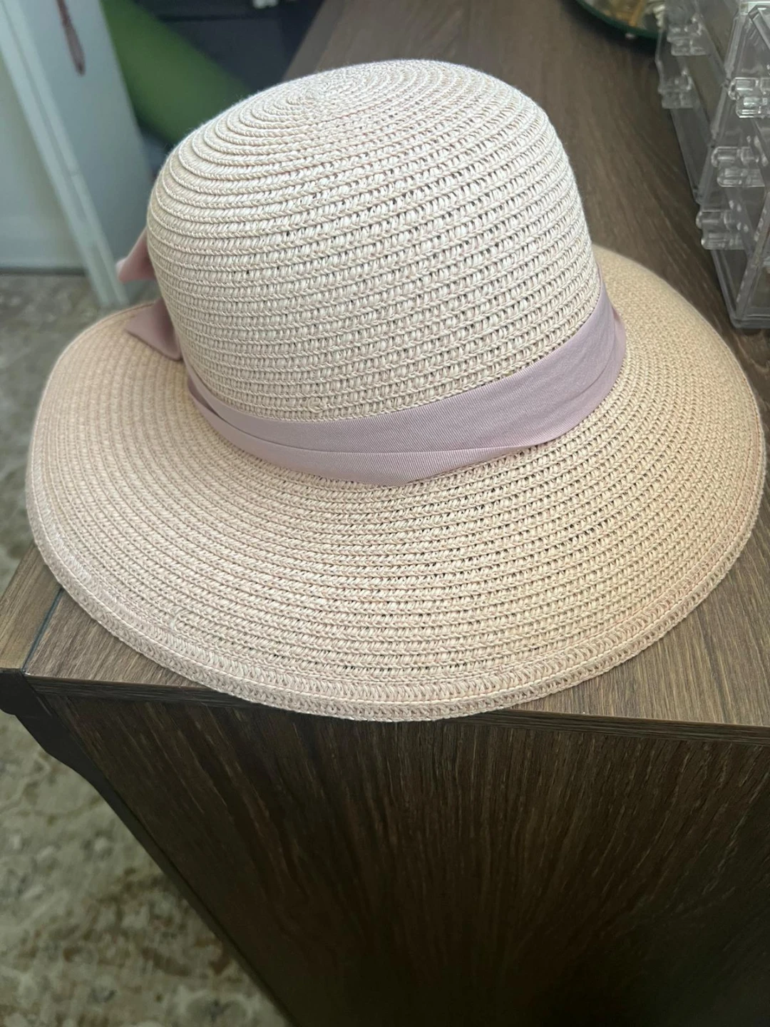 Women's Straw Sun Hat with Pink Bow - photo 2