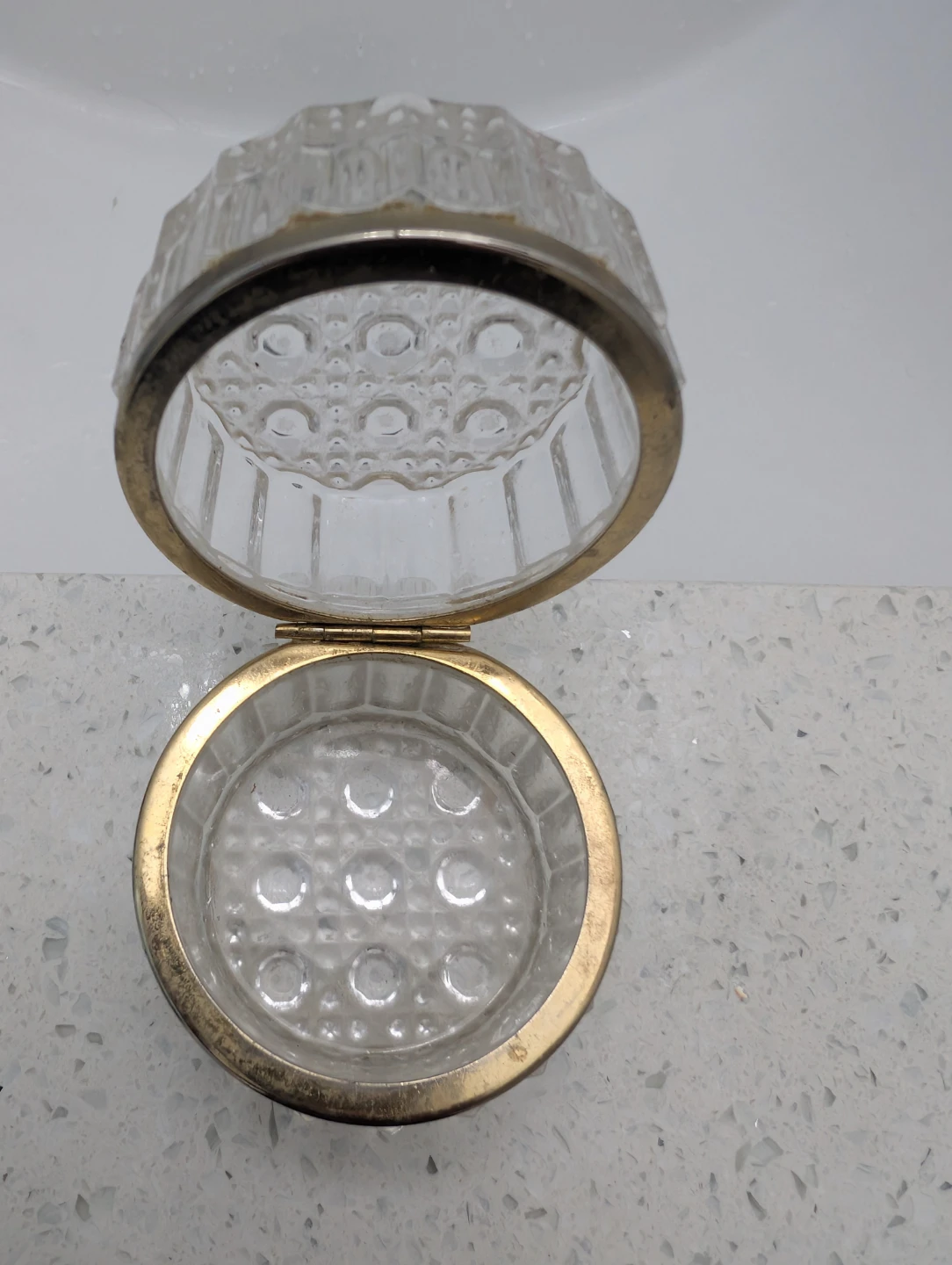 Glass Trinket Dish with Ornate Gold Trim - photo 2