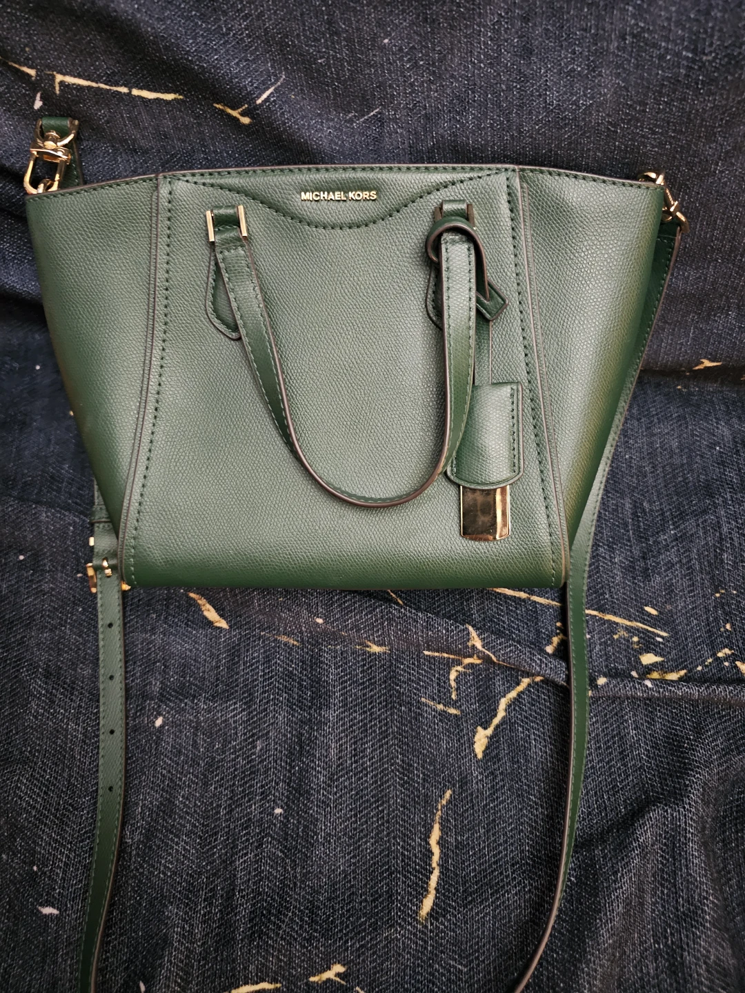 Michael Kors Green Leather Taryn Satchel Handbag - photo 2