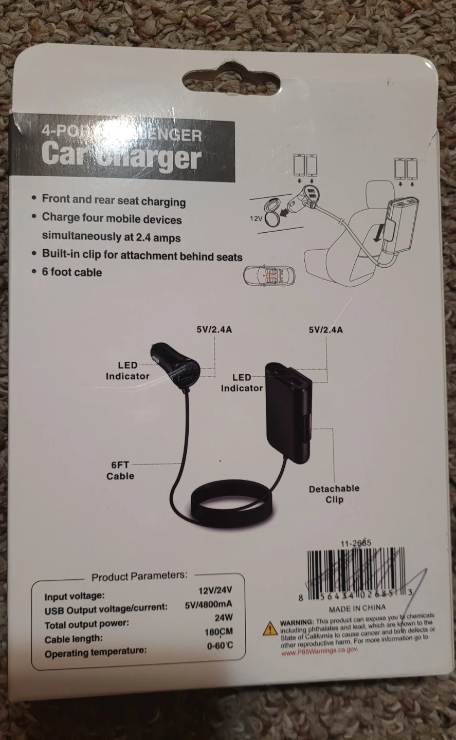 4 Port Passenger Car Charger - photo 2