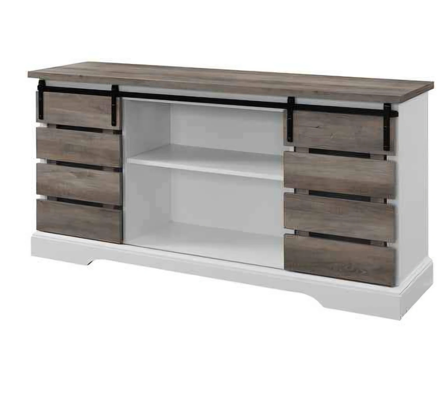 Farmhouse Sliding Barn Door TV Stand Console Table - photo 4