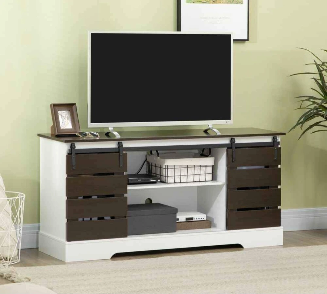 Farmhouse Sliding Barn Door TV Stand Console Table - photo 5
