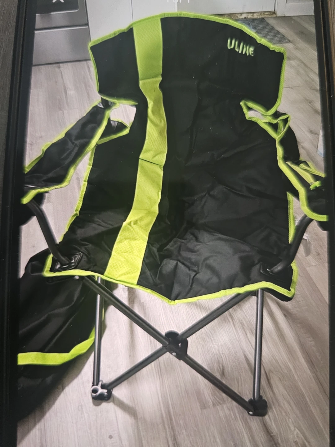 ULINE Black & Neon Green Folding Camp Chair