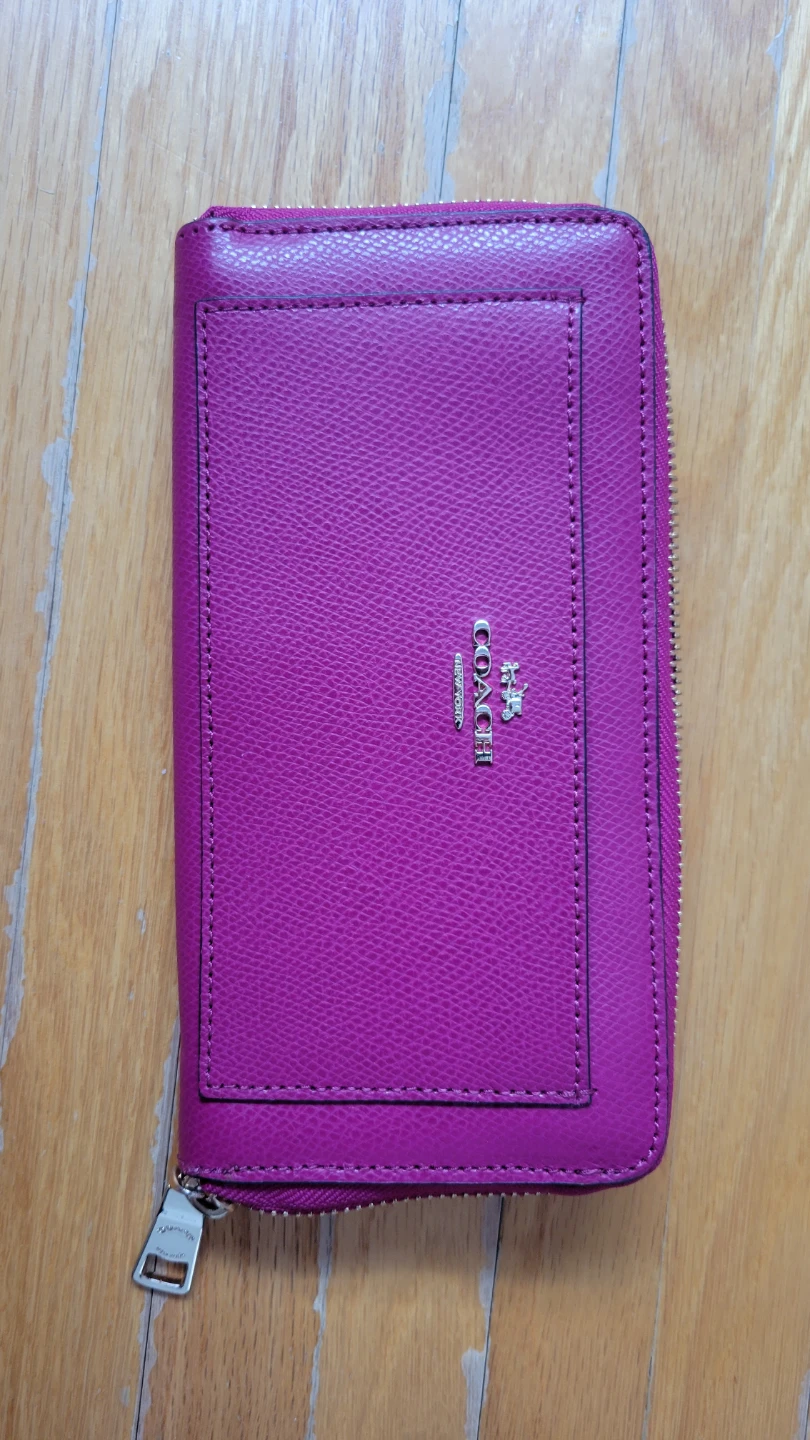 Coach Pink Zip Around Wallet