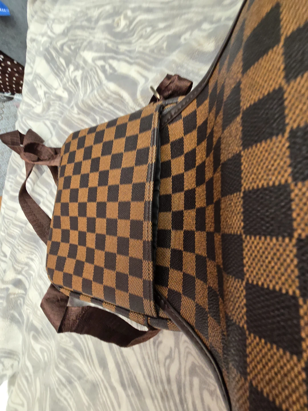 Brown Checkerboard Messenger Bag - photo 4