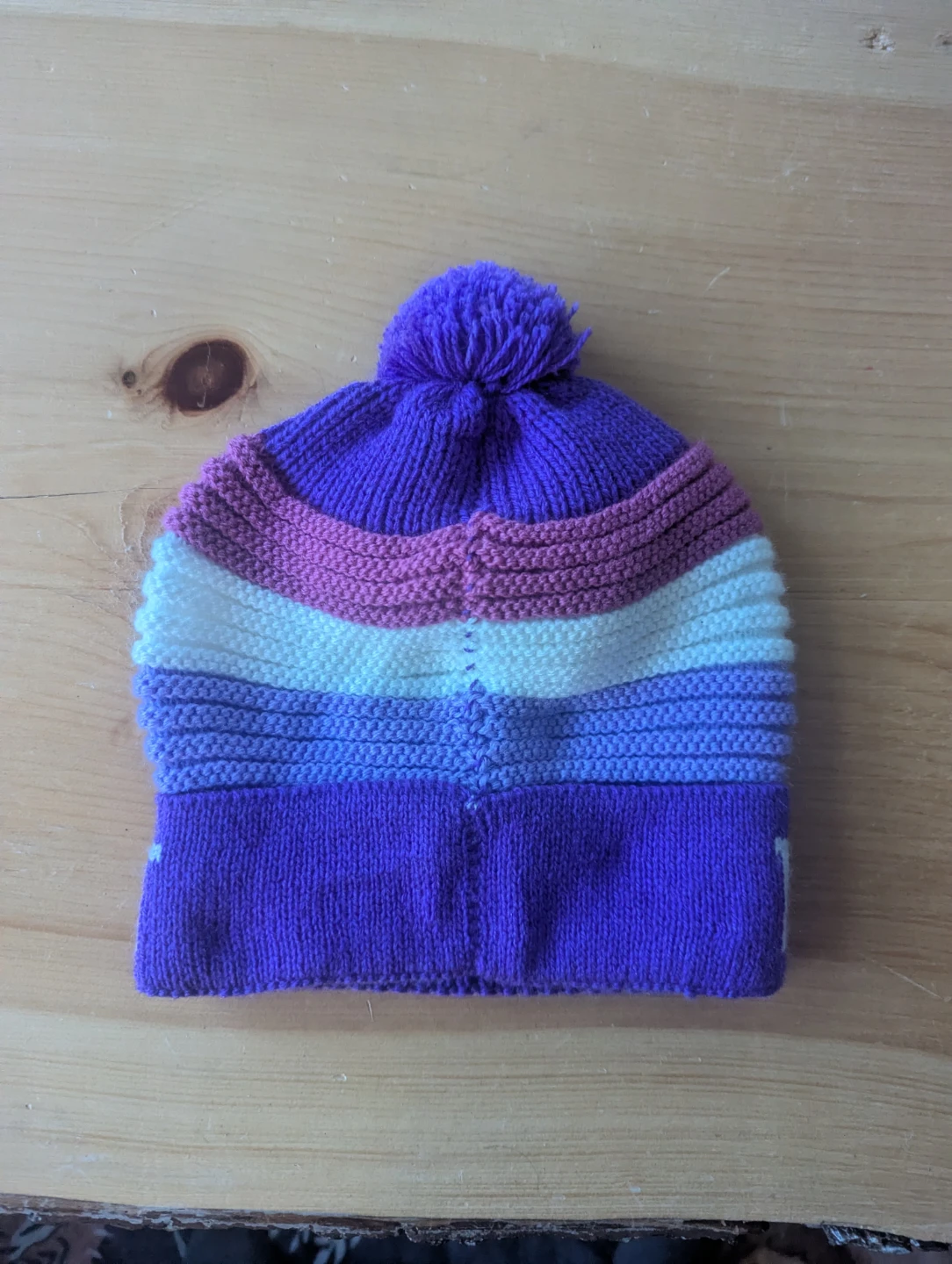 Purple Striped Alpaca Knit Toque