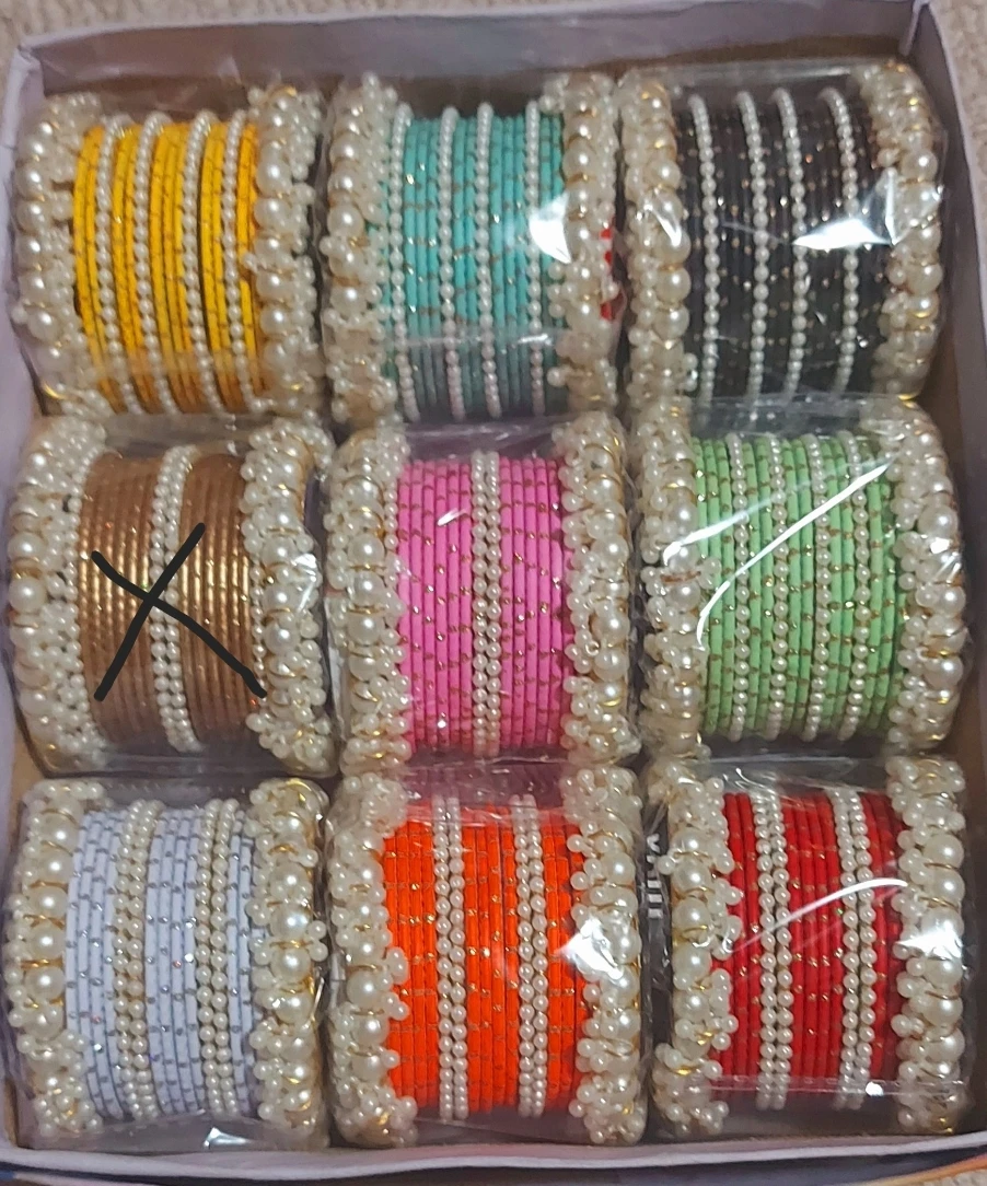 Set of 9 Colourful Beaded Bangles